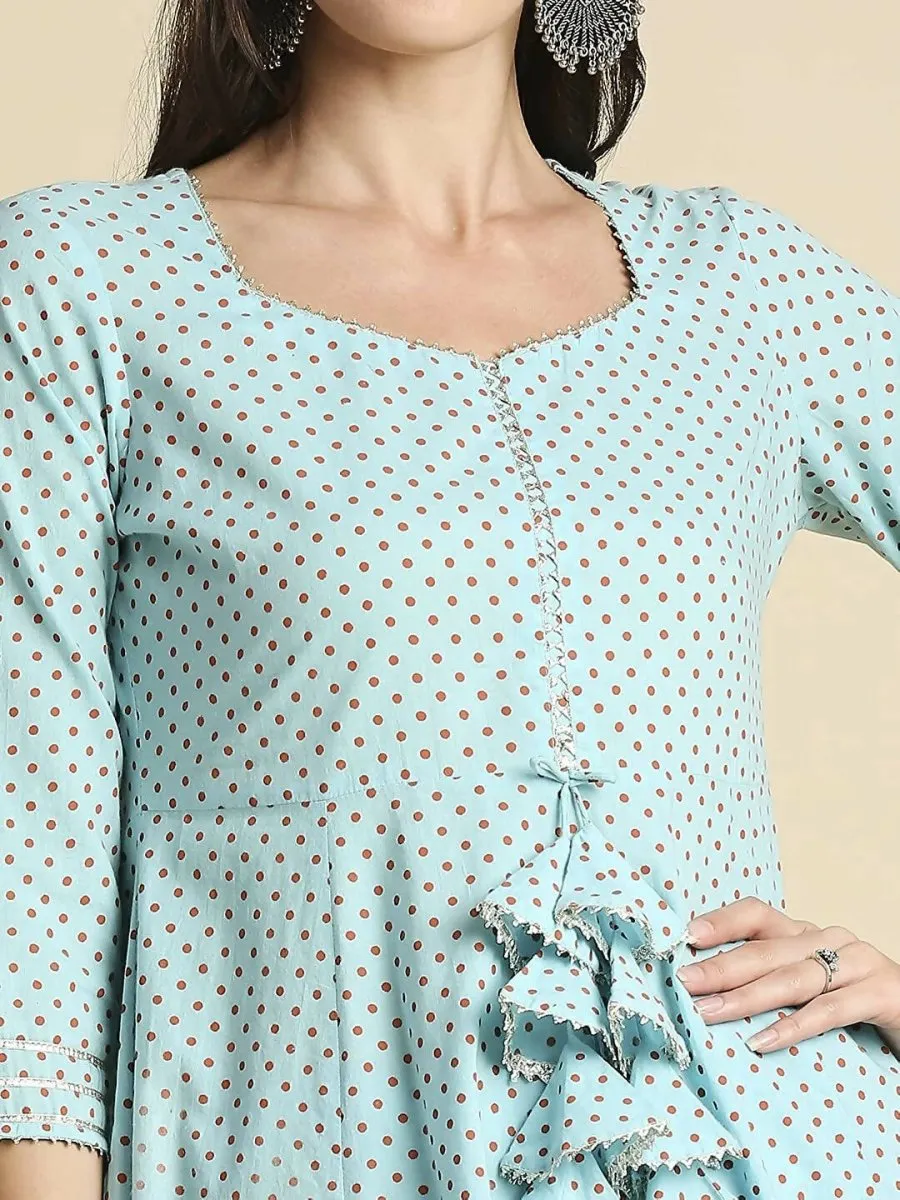 Anubhutee Women's Blue Kurta Sharara with Dupatta Set