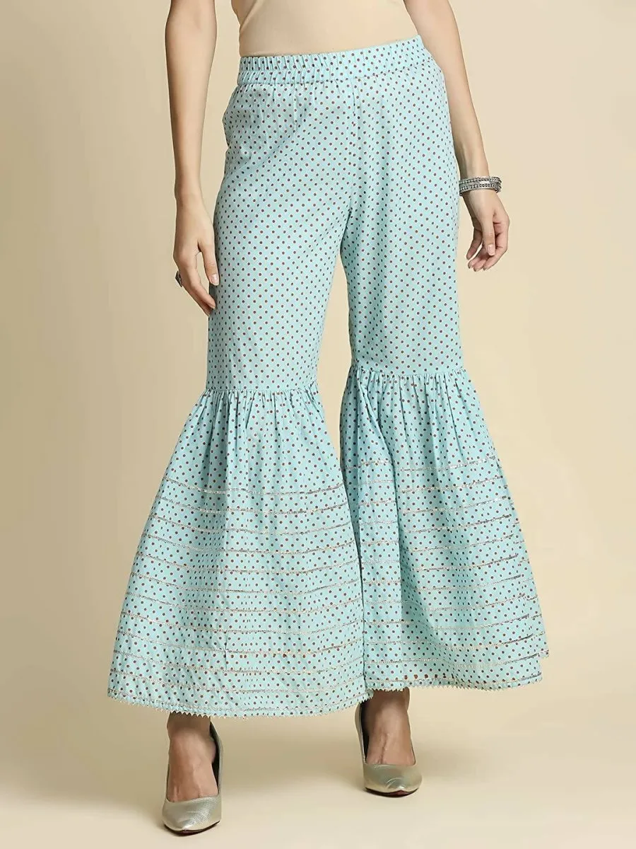 Anubhutee Women's Blue Kurta Sharara with Dupatta Set