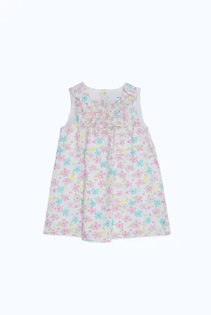 Baby Girls White Floral Printed Dress