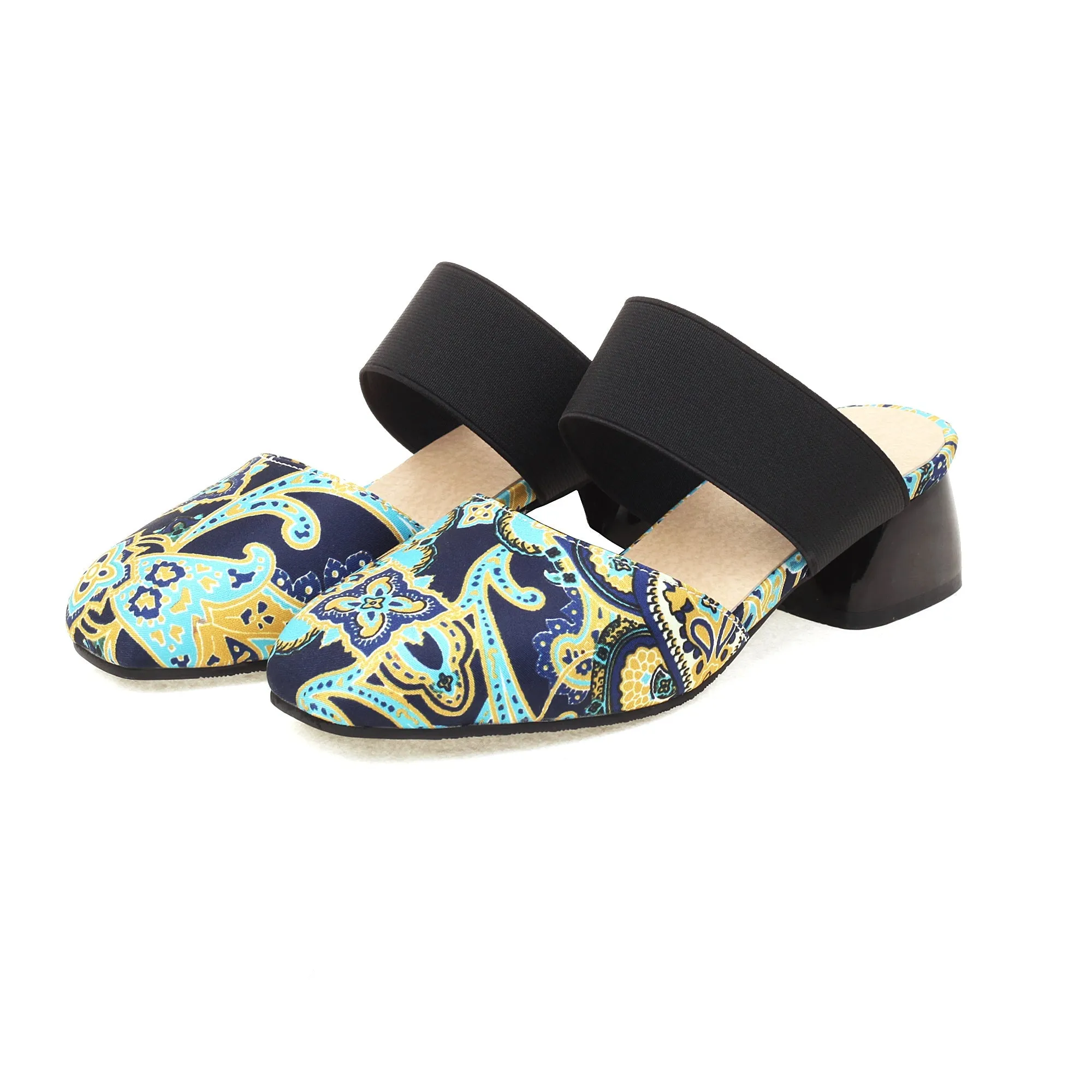 Bigsizeheels Totem Round Toe Flat Sandals - Green