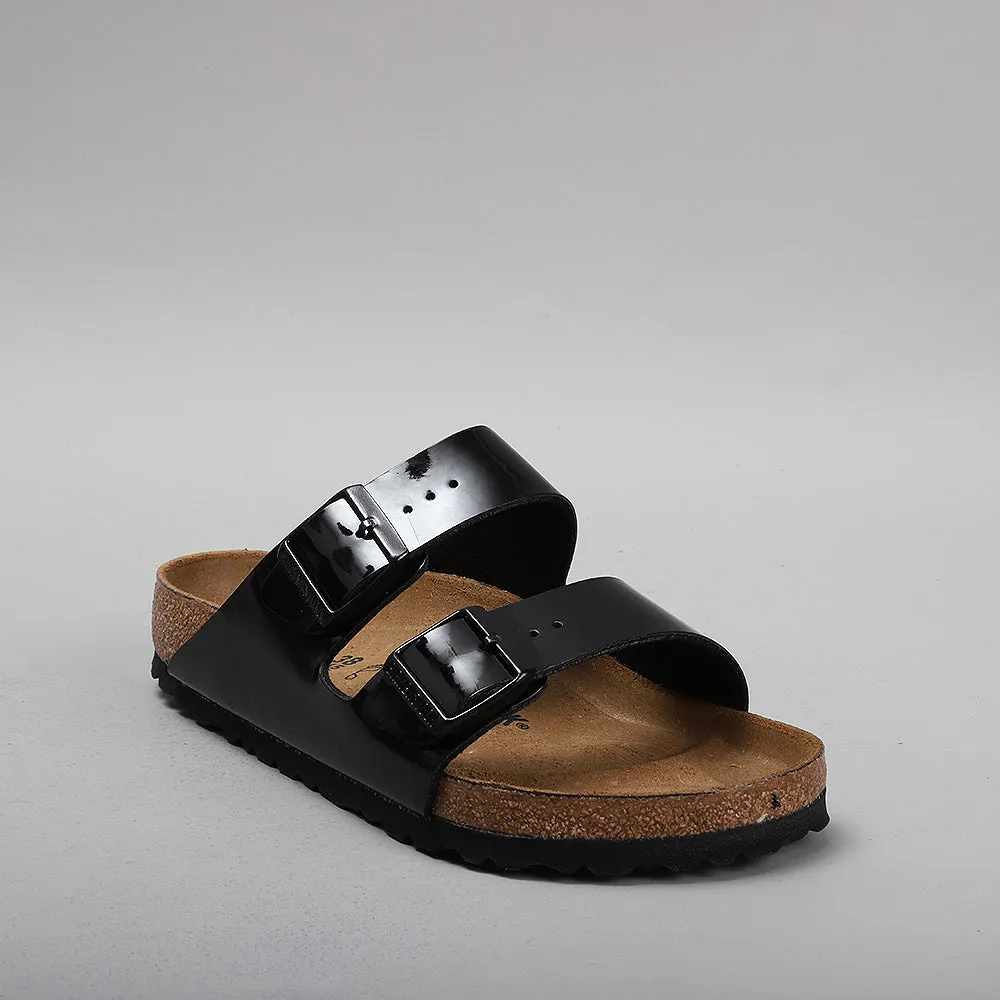 BIRKENSTOCK ARIZONA PATENT BLACK SANDALS