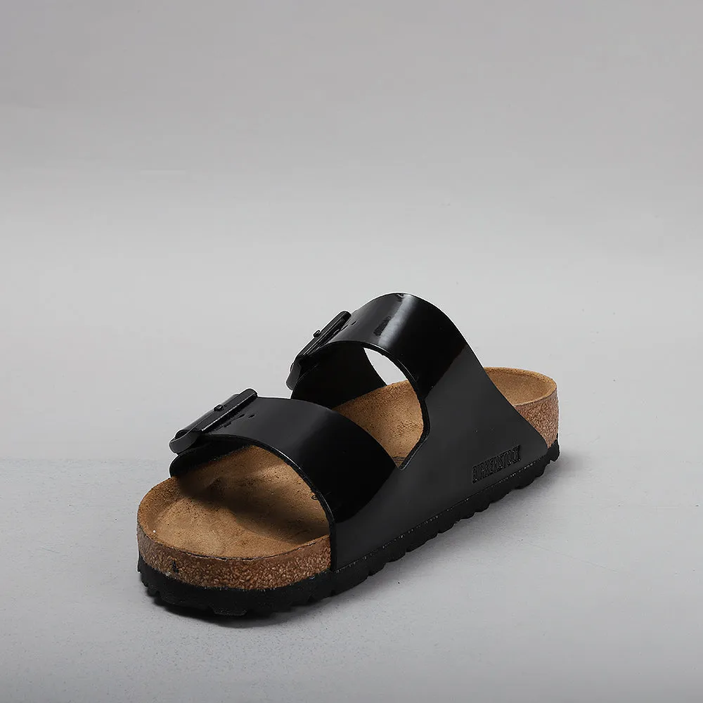 BIRKENSTOCK ARIZONA PATENT BLACK SANDALS