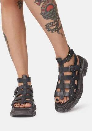 Black Gia Gladiator Sandals