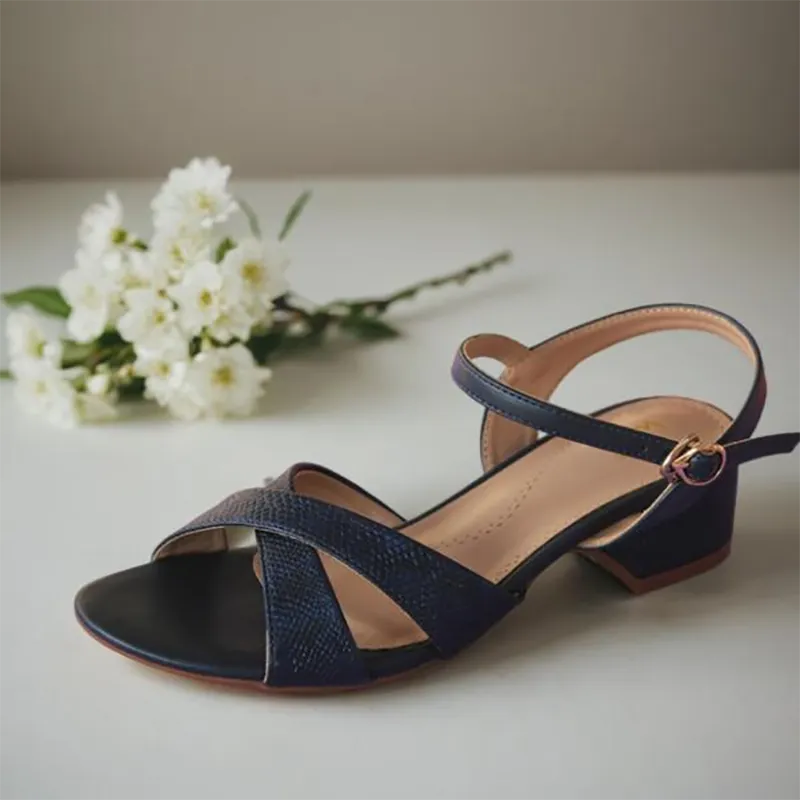 Blue Block Heel Sandal for women