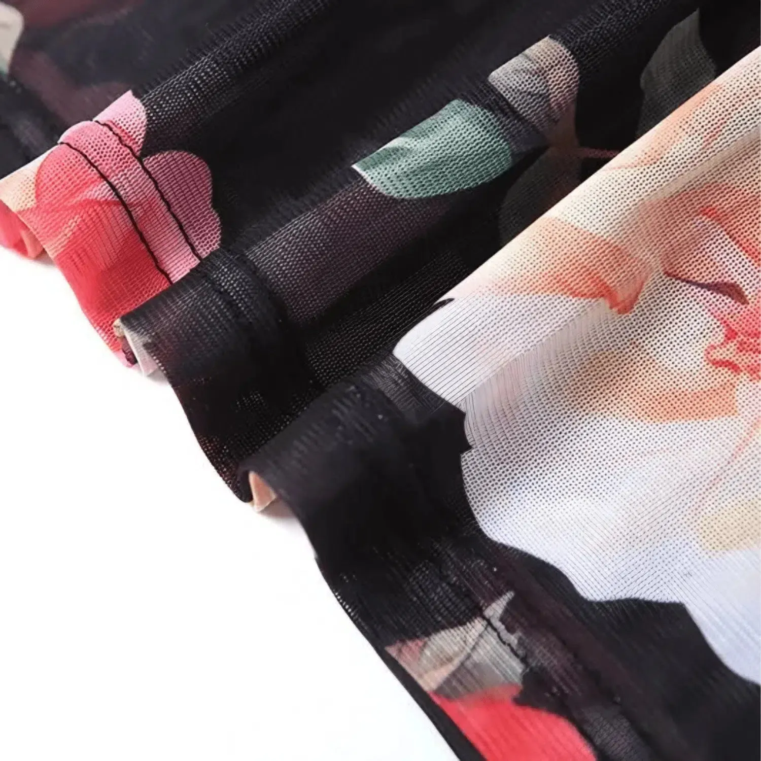 Ébène Élancée Set – Floral print – Flowing maxi skirt