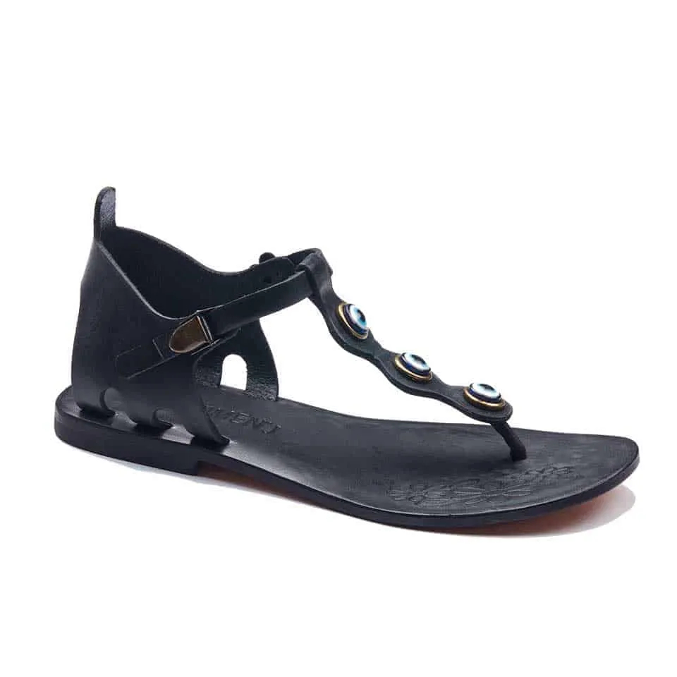 Brown Leather Thong Sandals For Womens