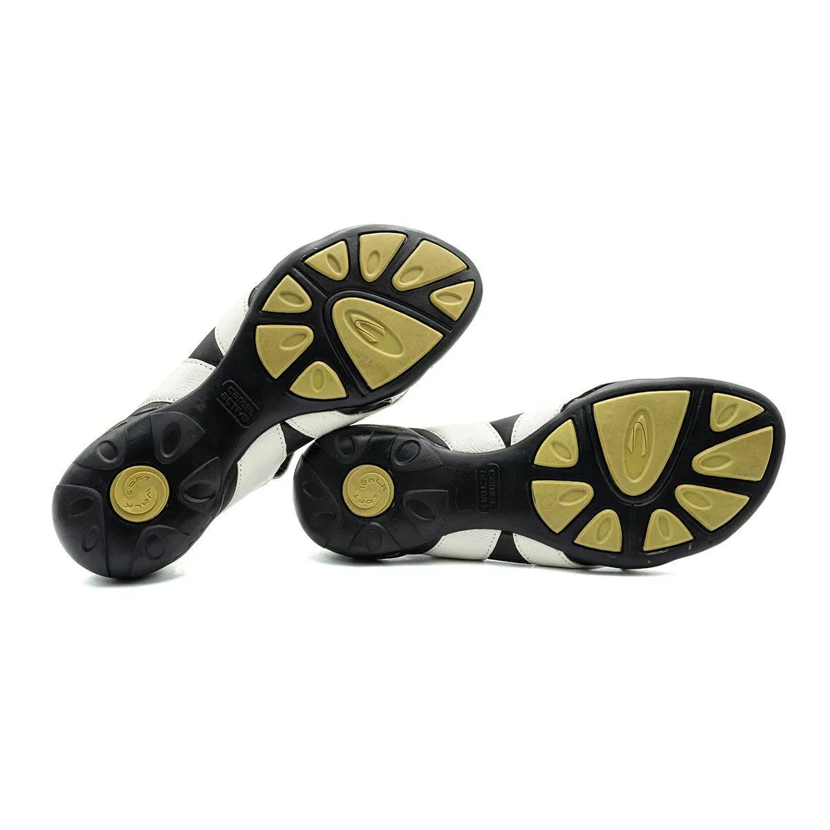 Camel Active Tbar Flat Sandals Leather White Colour For Women