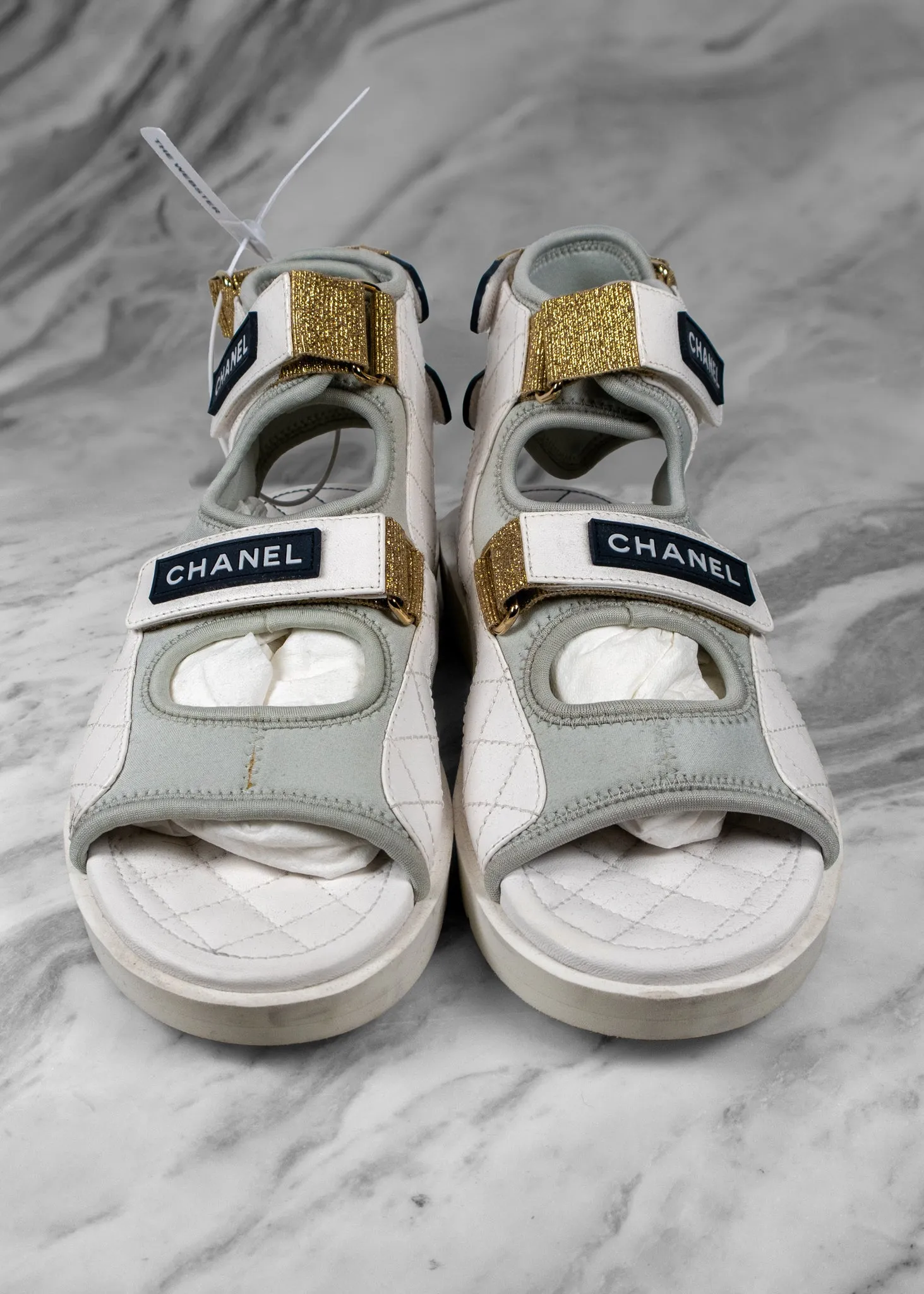 Chanel Goatskin Fabric Gladiator Sandals