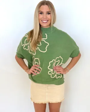 Charmed Life Sage Flower Top