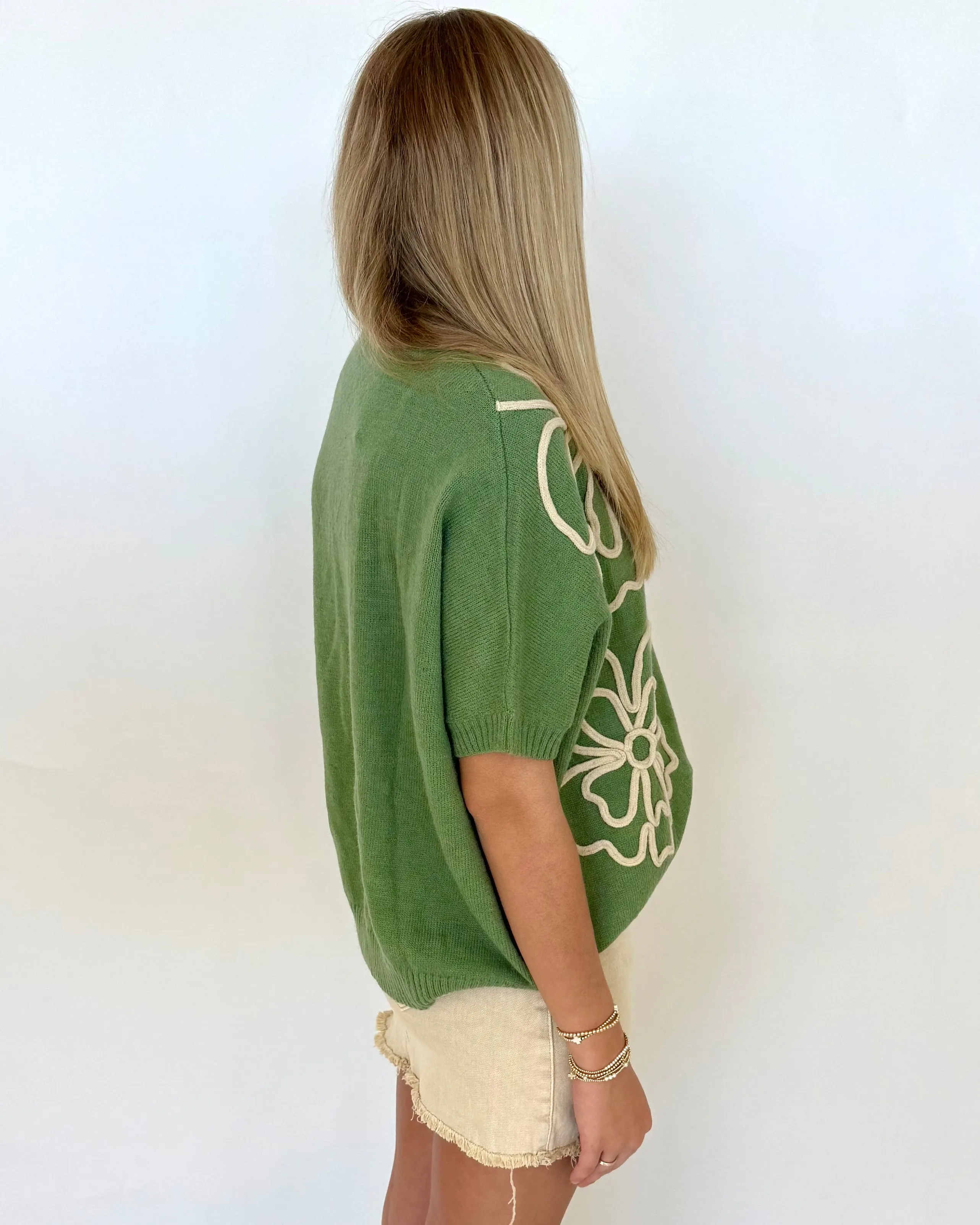 Charmed Life Sage Flower Top