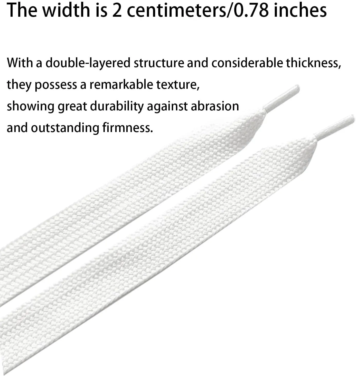 CHZM501 2 Pairs 2CM Fat Wide Jumbo Thick Flat Campus ShoeLaces for Sneakers,3/4" Fat Wide Shoe laces for Sneakers