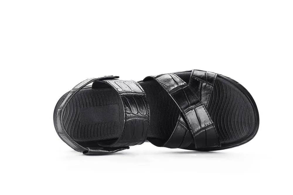 Crocodile Shoes Crocodile Leather Sandals Outdoor Beach Shoes Crocodile Leather Flip Flops Non-slip Slides