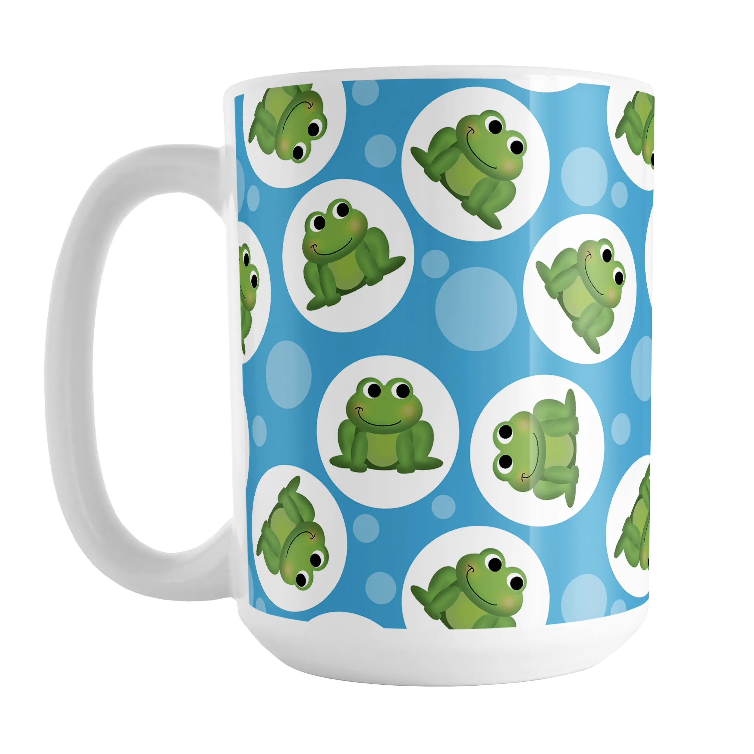 Cute Blue Frog Pattern Mug