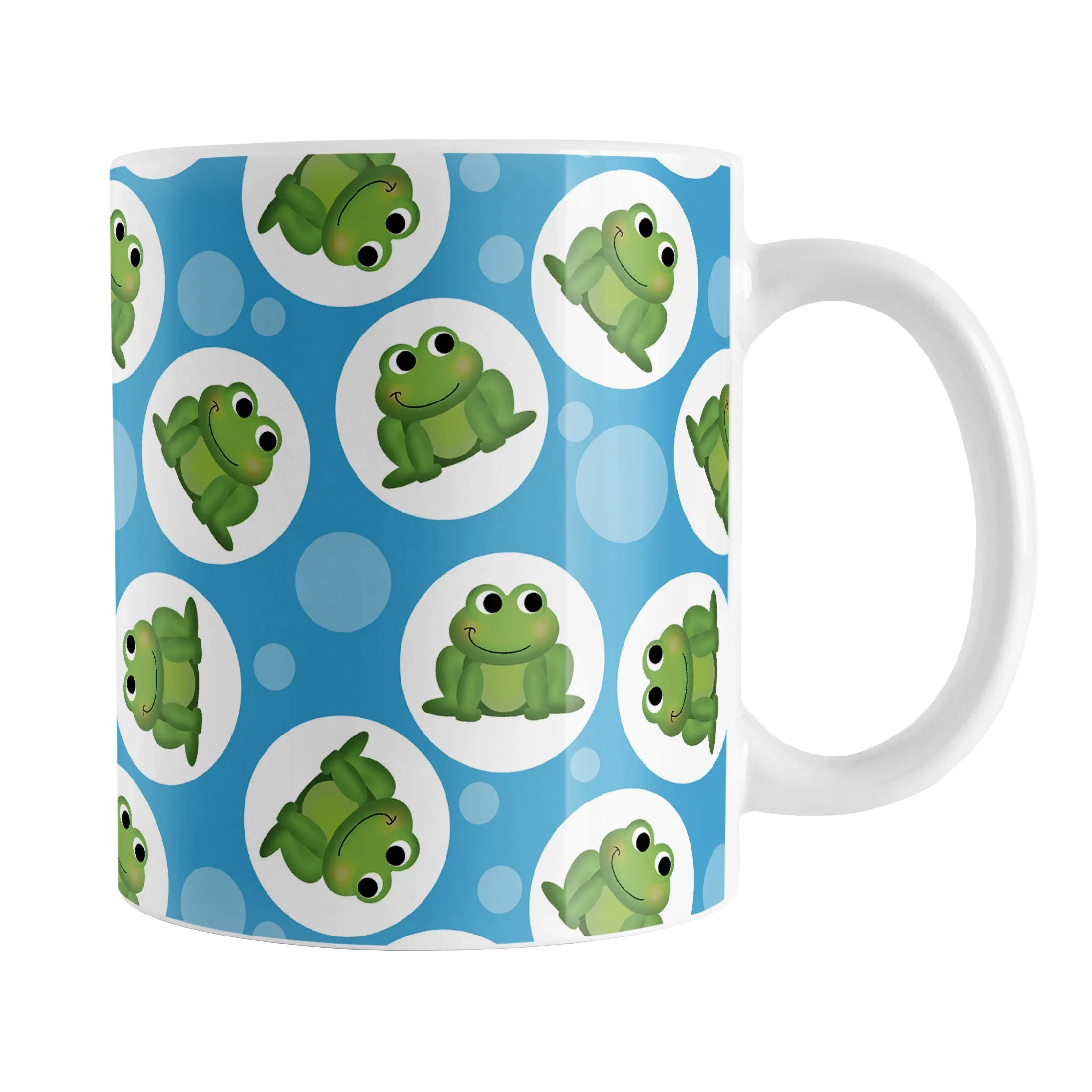 Cute Blue Frog Pattern Mug