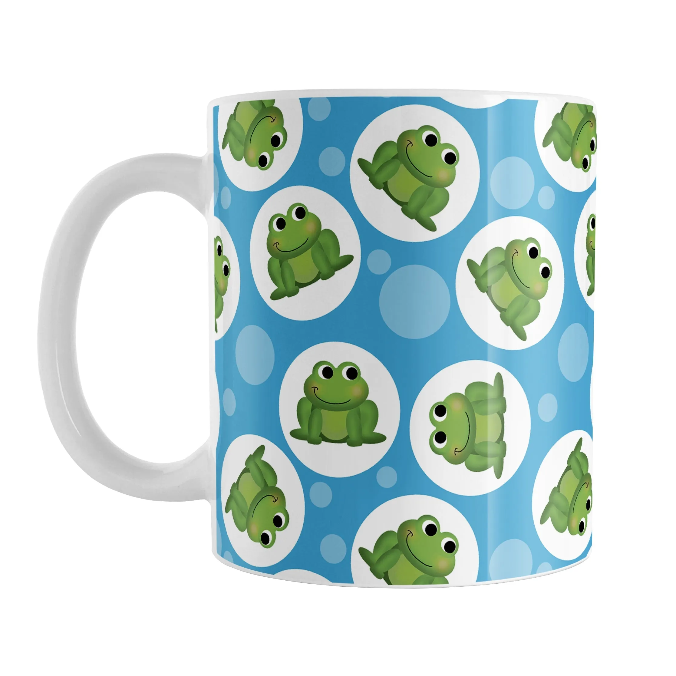 Cute Blue Frog Pattern Mug