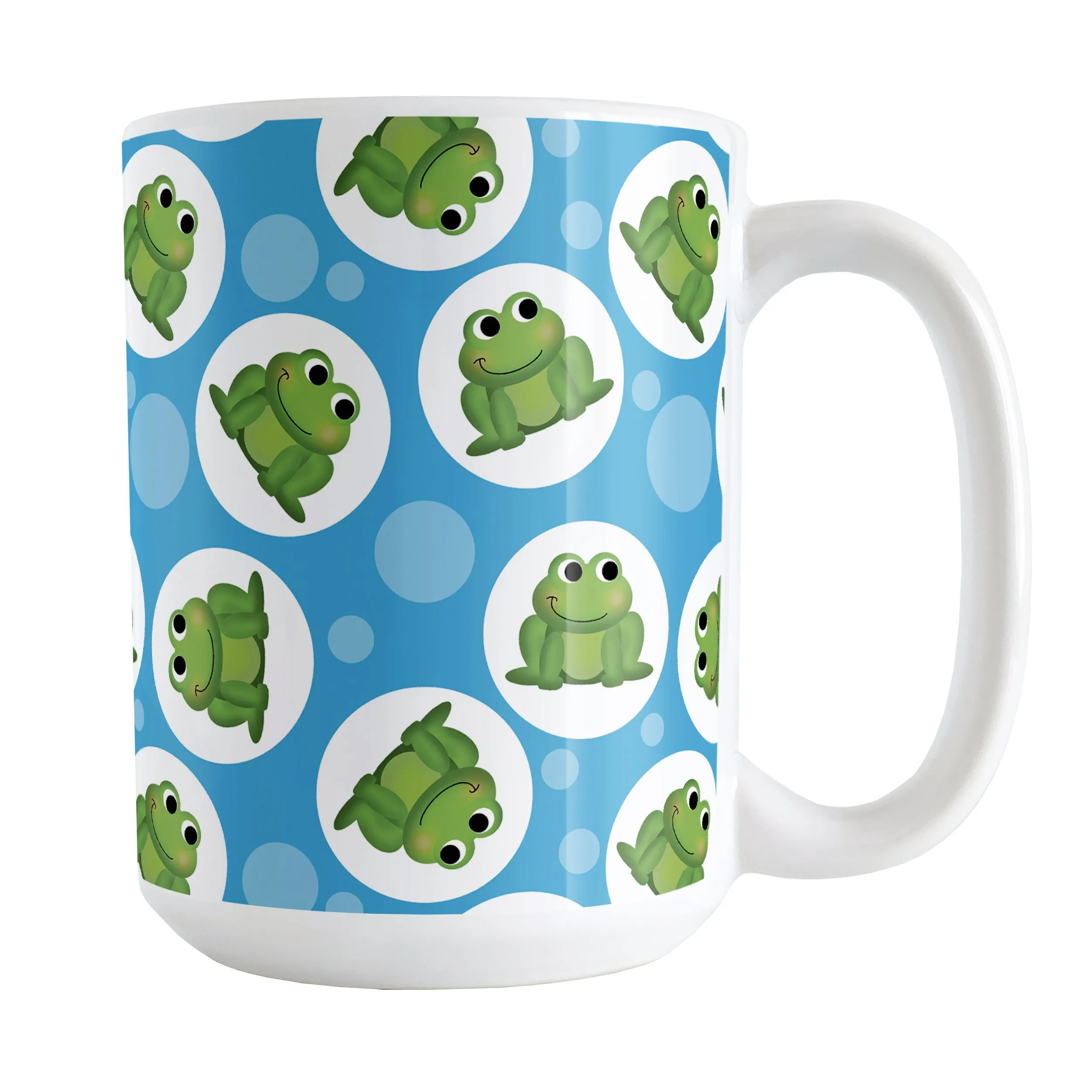 Cute Blue Frog Pattern Mug
