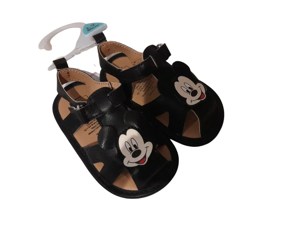 Disney Black Mickey Mouse Baby Boys Sandals