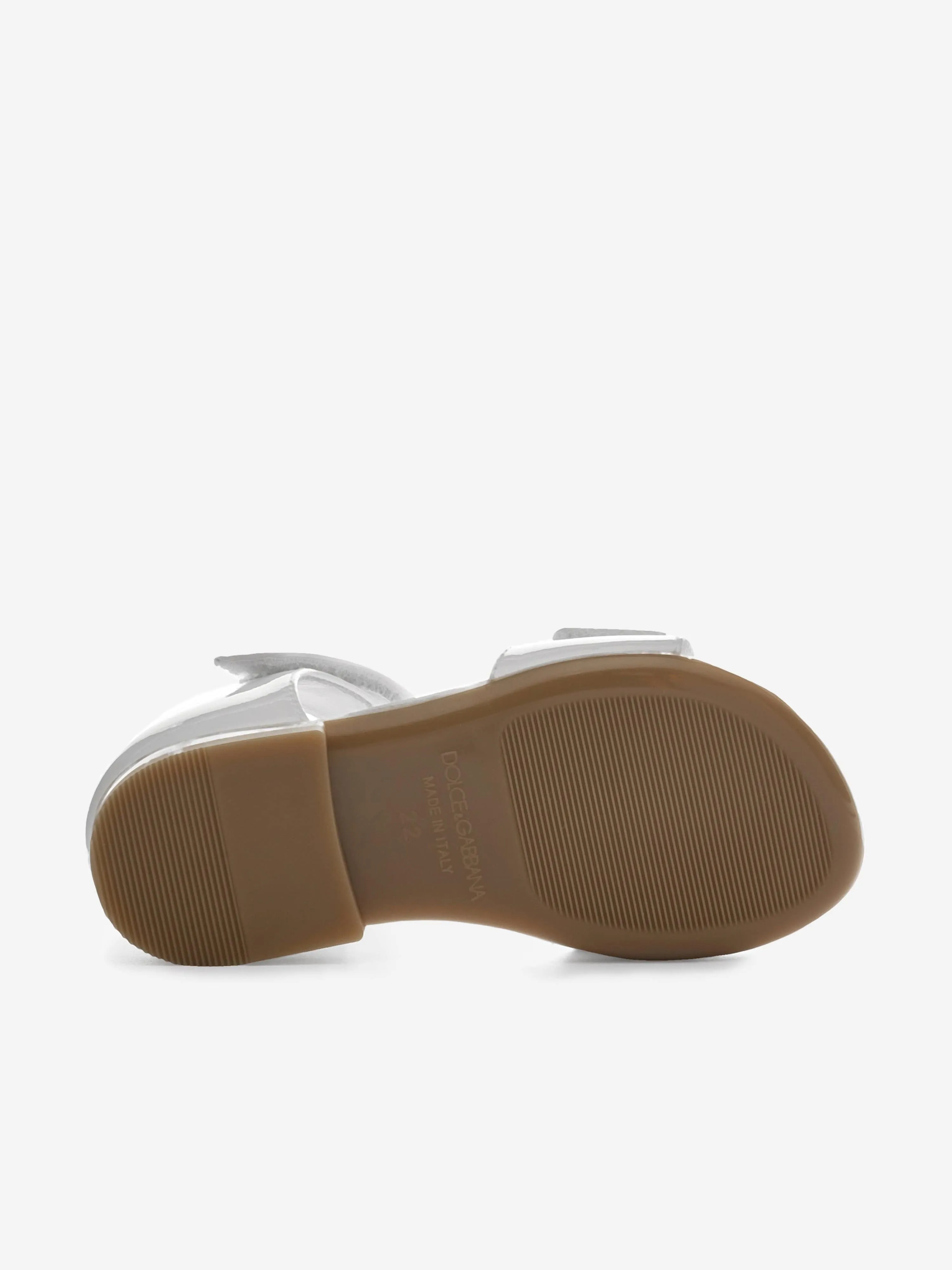 Dolce & Gabbana Girls White Patent Leather Sandals