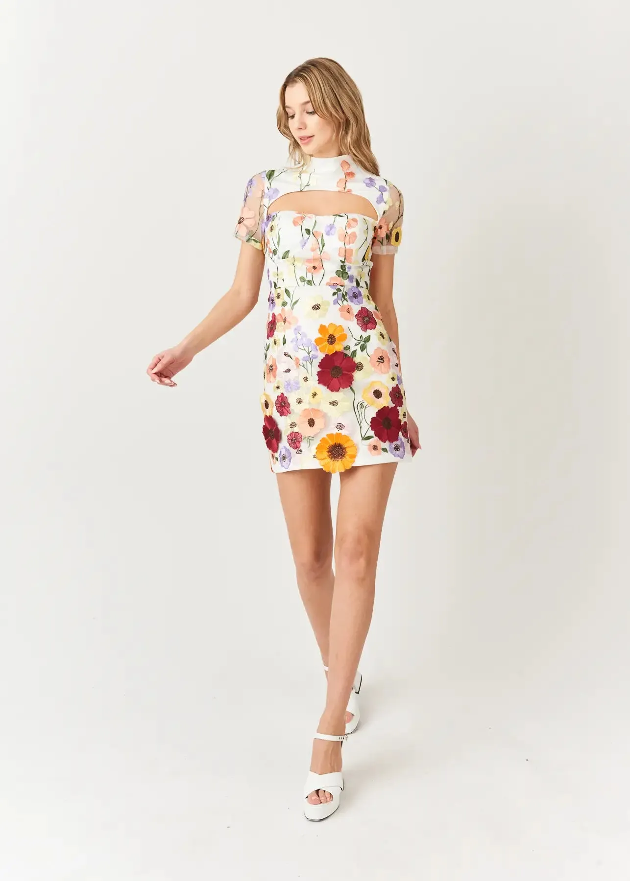 Doris Floral Printed Mini Dress