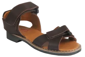 Elefante Velcro Girls School Sandals - Brown