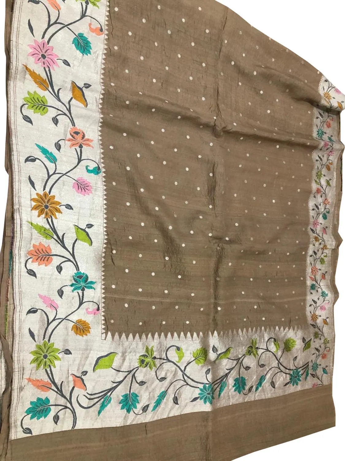 Elegant Brown Banarasi Tussar Georgette Saree