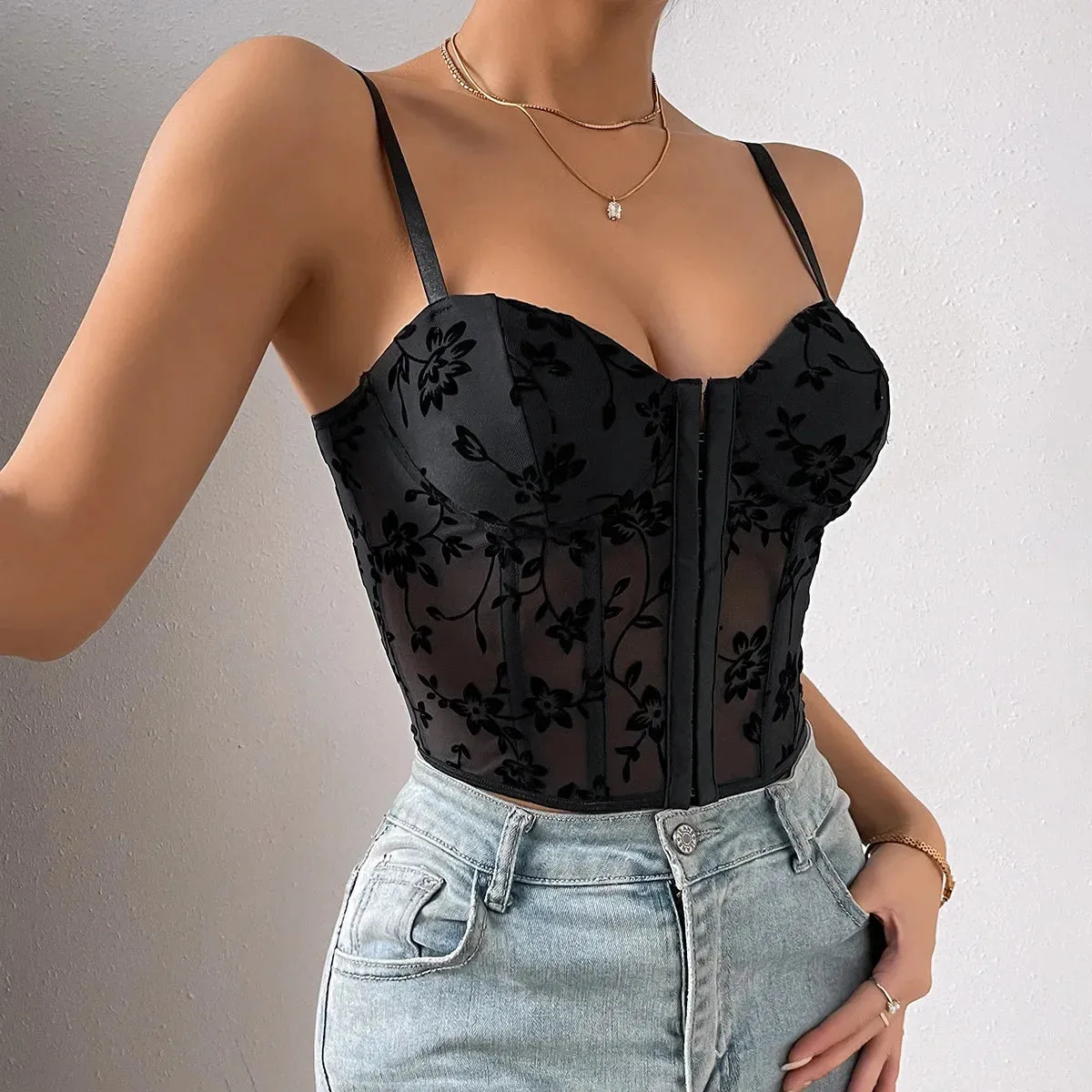 Elegant Lace Camis French Chic Corset Bralette