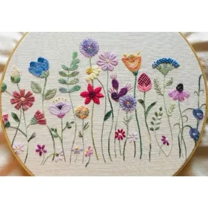 Fantasy Garden Embroidery Design -Printed Panel by Roseworks