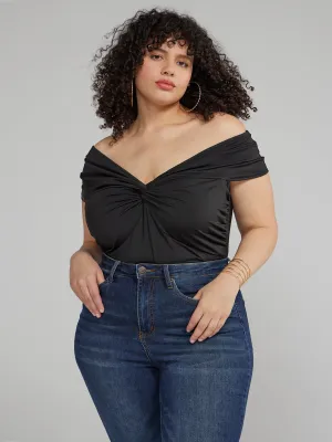 Fashion To Figure - Off Shoulder Knot Front Top