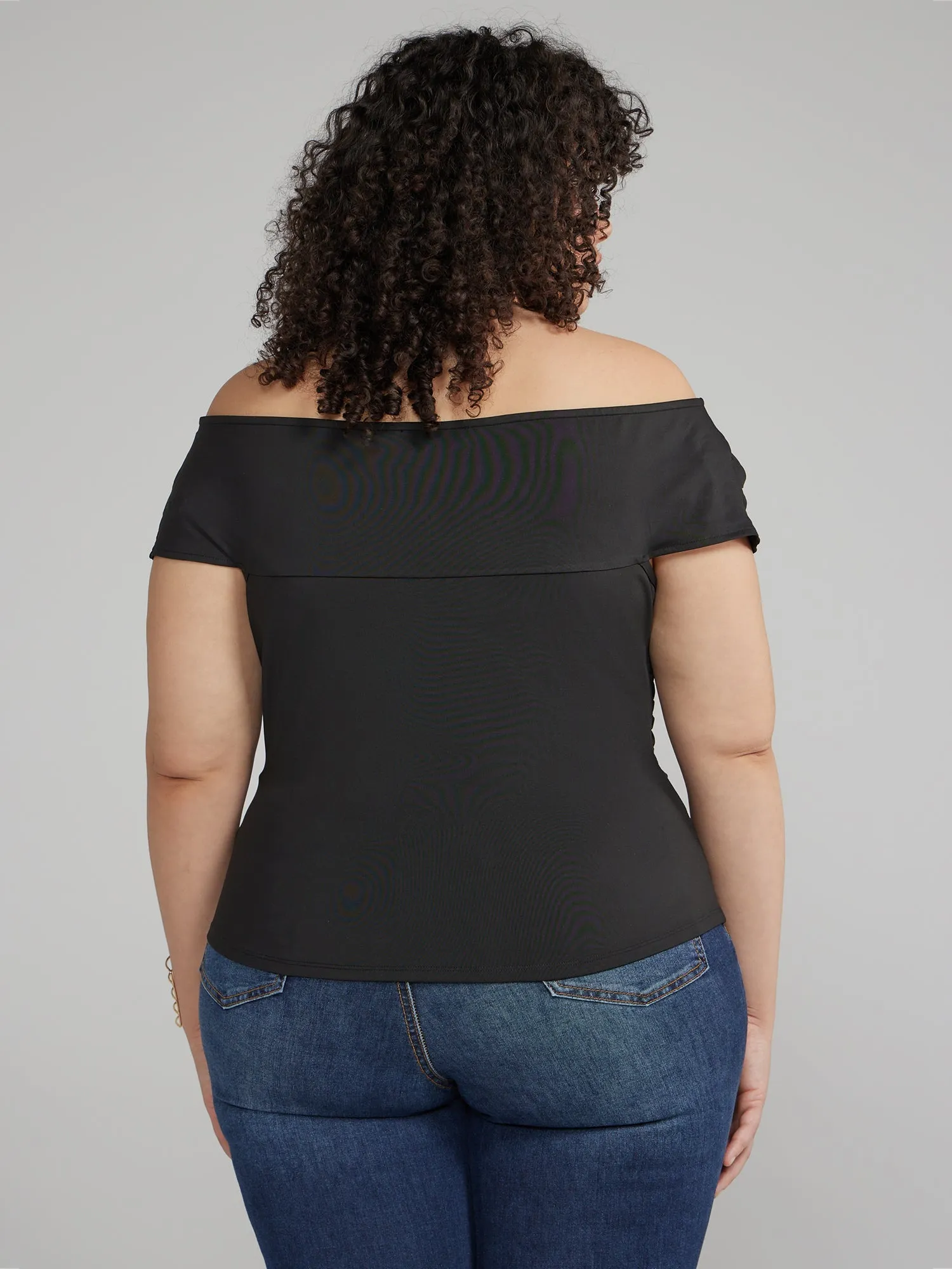 Fashion To Figure - Off Shoulder Knot Front Top