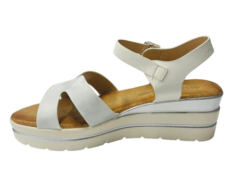 Faux Leather Ankle Strap Padded Wedge Sandals