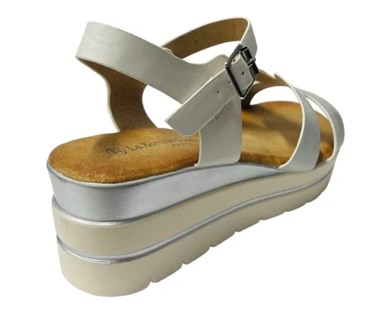 Faux Leather Ankle Strap Padded Wedge Sandals