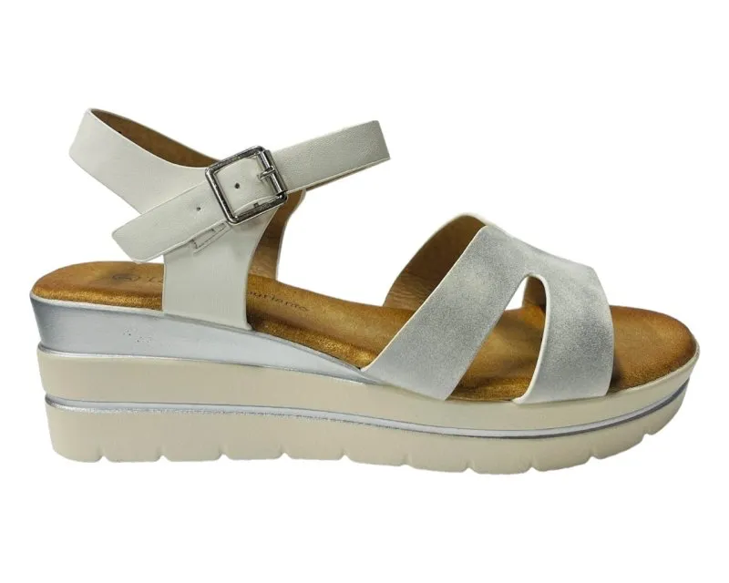 Faux Leather Ankle Strap Padded Wedge Sandals