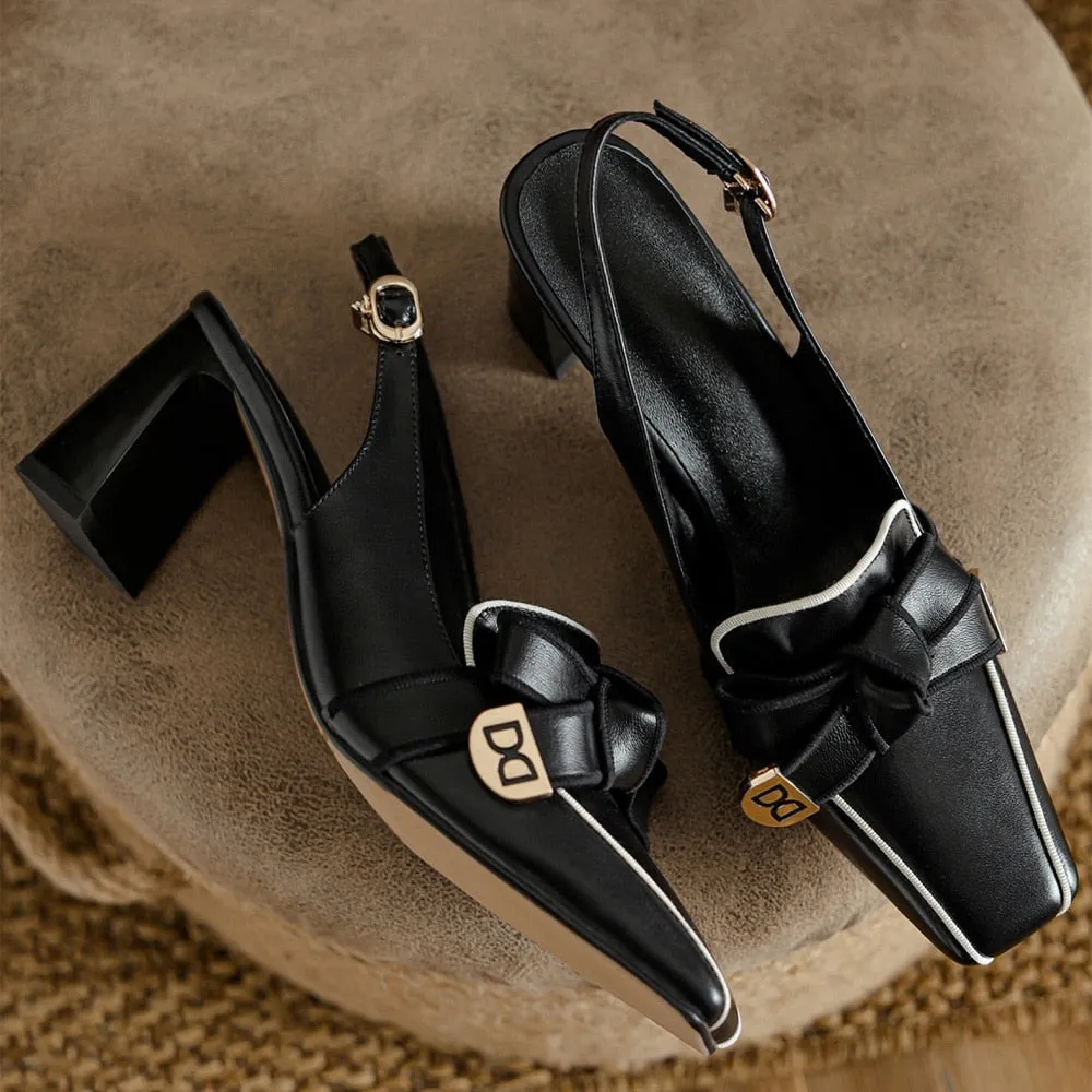 French Retro Slingback Heels