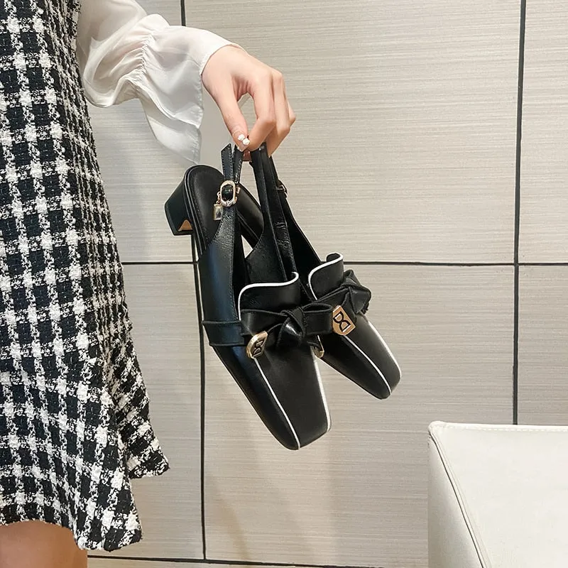 French Retro Slingback Heels