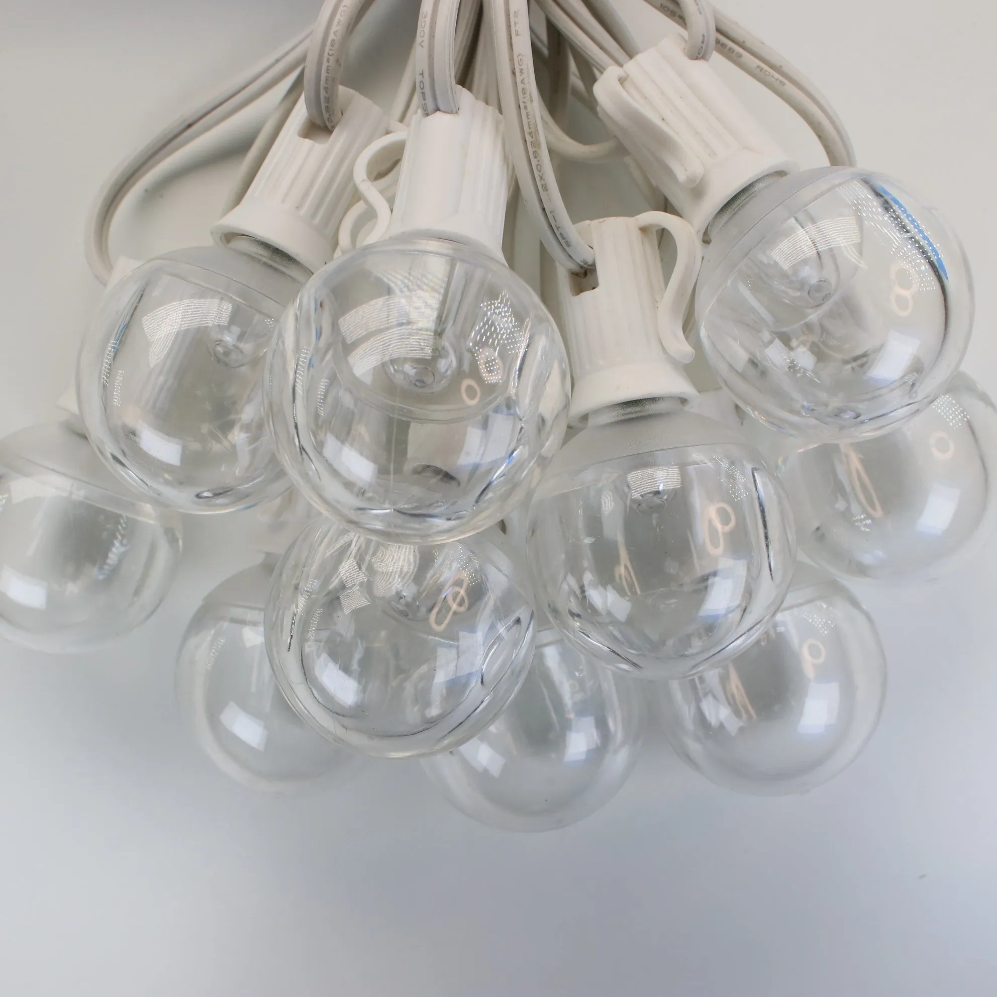 G40 Pure (Cool) White Smooth LED Bulbs E12 Bases (25 Pack)