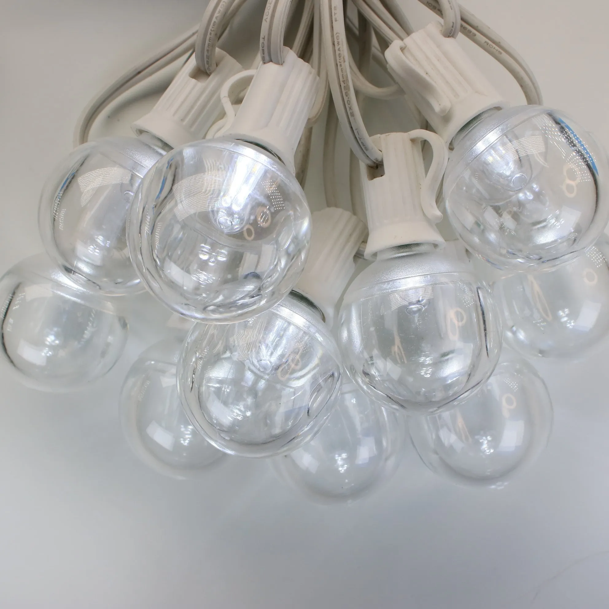 G40 Pure (Cool) White Smooth LED Bulbs E12 Bases (25 Pack)