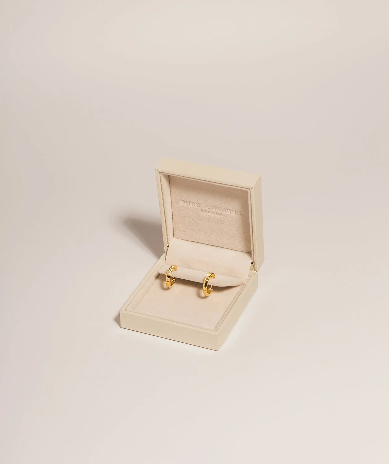 Gift Packaged 'Polly' 18ct Yellow Gold 925 Silver & Cubic Zirconia Mini Hoop Earrings
