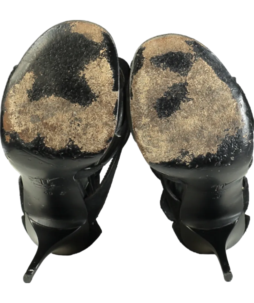 Giuseppe Zanotti Black Henry 110 Velour Sandals UK 7 EU 40 👠