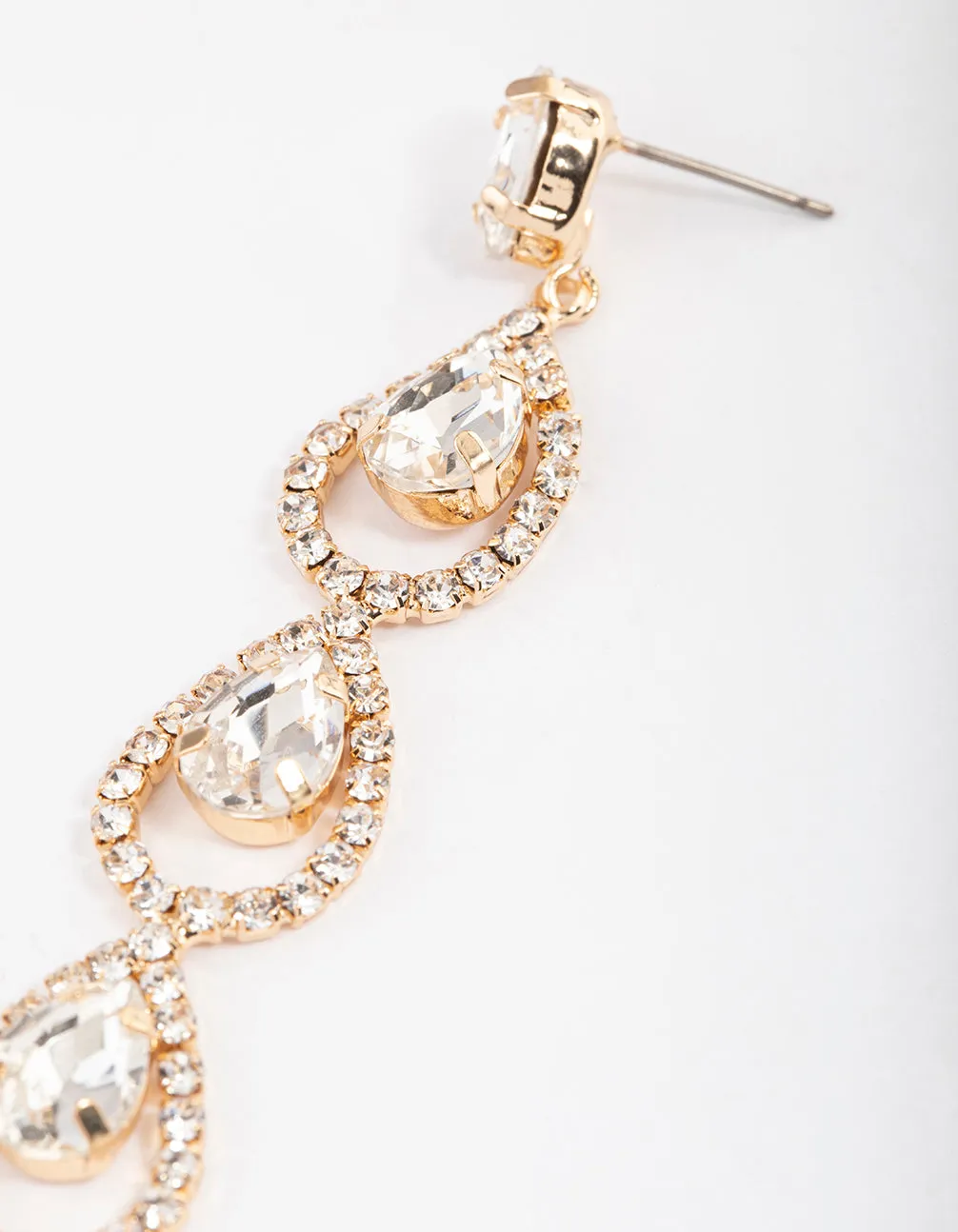 Gold Halo Teardrop Earrings
