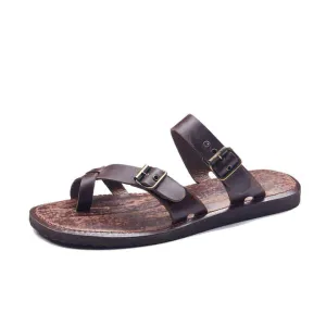 Handmade Mens Leather Toe Thongs Sandals