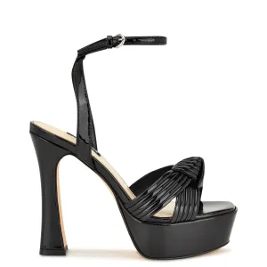 Irna Platform Ankle Strap Knotted Sandals
