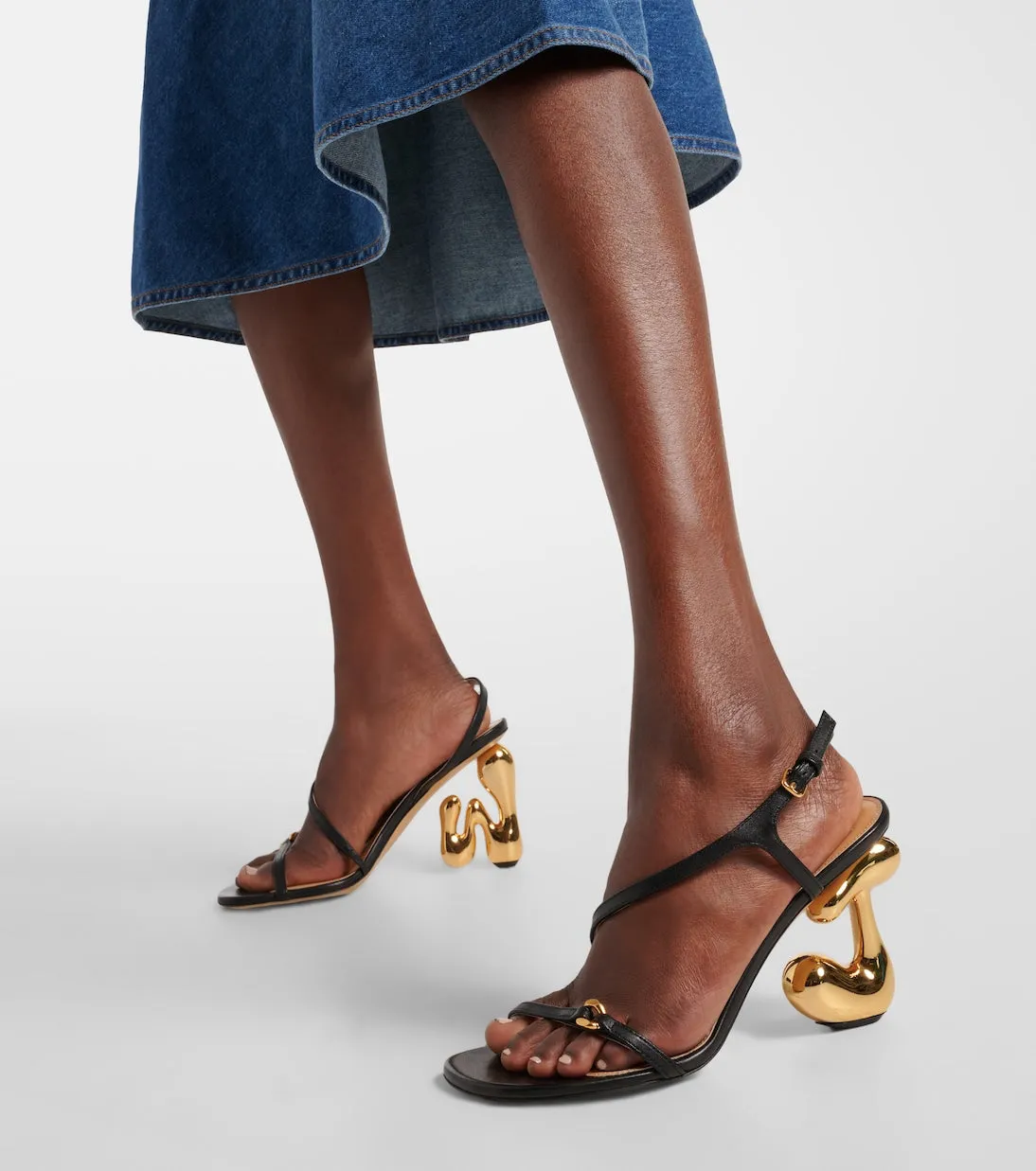 Jw Anderson bubble heel leather sandals, black