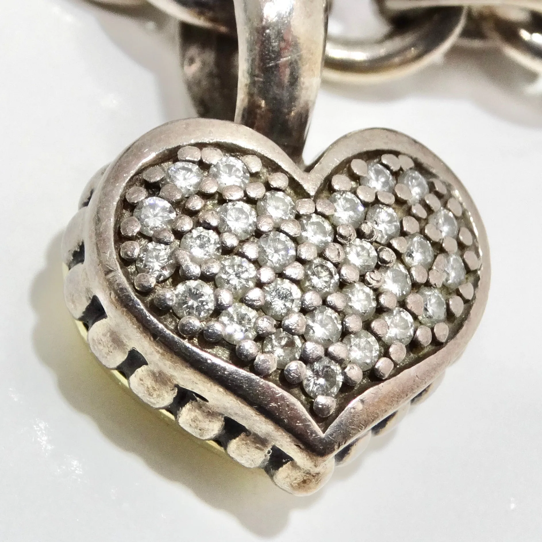 Lagos Pure Silver and 18K Gold Diamond Charm Bracelet