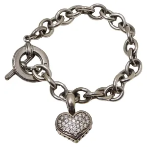 Lagos Pure Silver and 18K Gold Diamond Charm Bracelet