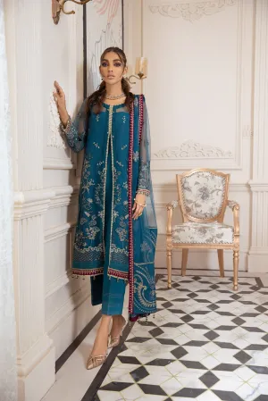 Latest Gown Dress Pakistani in Turquoise Shade #PF389