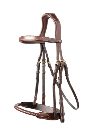 Leather Covered Rope Noseband Bridle Dublin