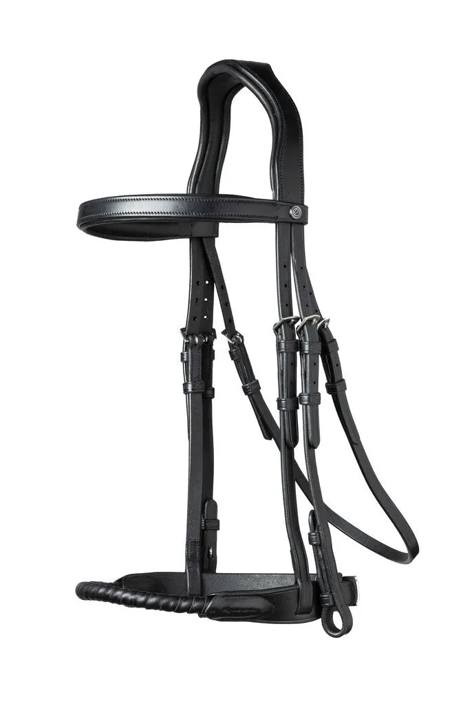 Leather Covered Rope Noseband Bridle Dublin