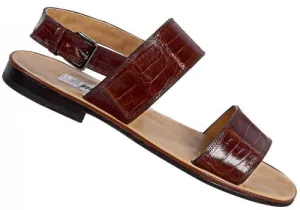 Mauri - '1496' Brown Crocodile Sandal