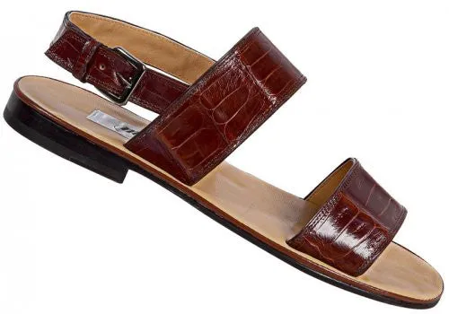 Mauri - '1496' Brown Crocodile Sandal