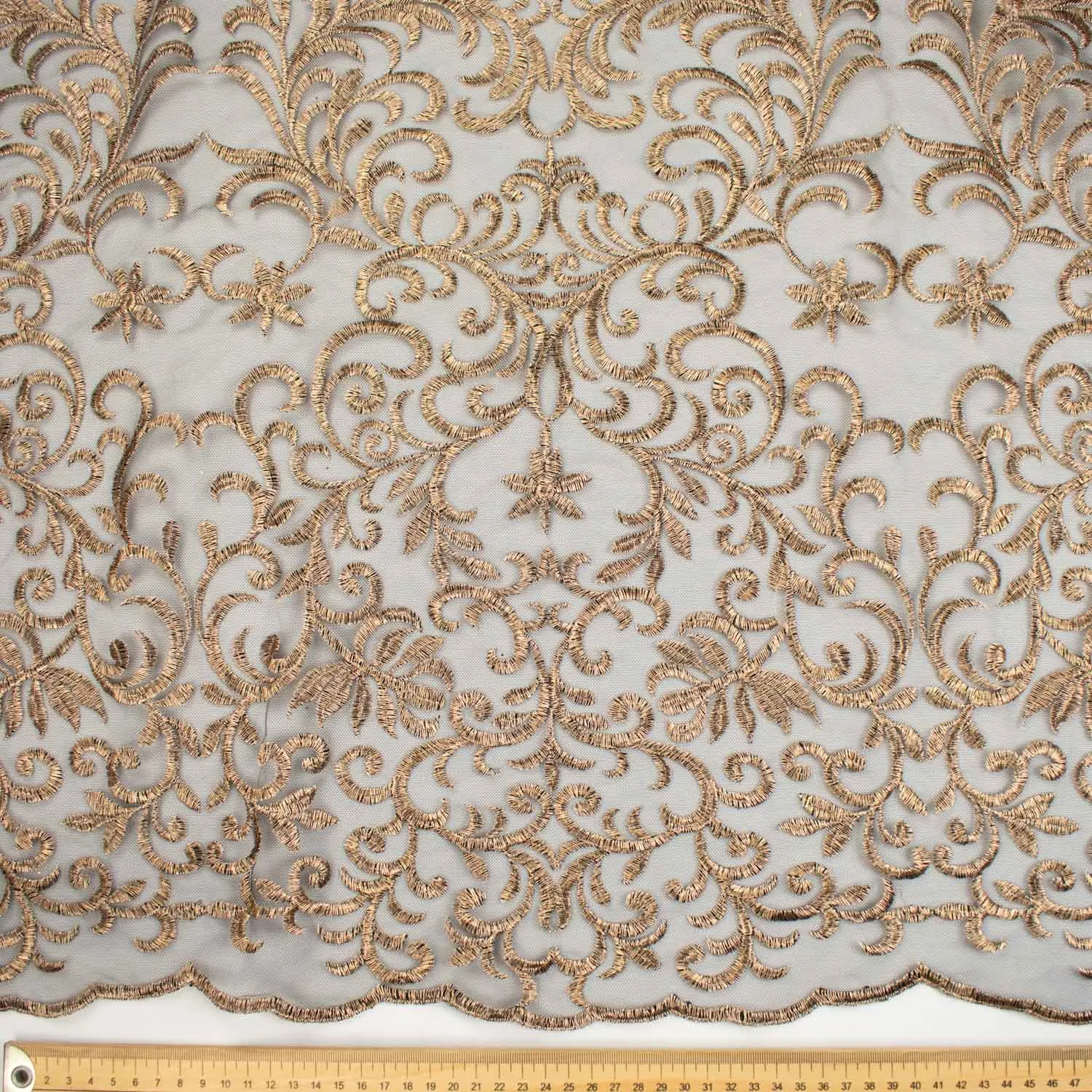 Metallic Embroidered Floral Vine Lace Design-1